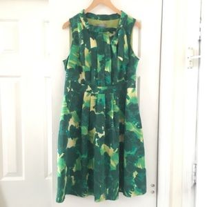 Merona Floral Green Garden Party A-line Dress